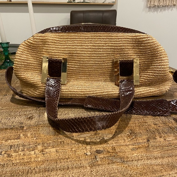 Kara Ross Snakeskin Shoulder Bag - Picture 12 of 13